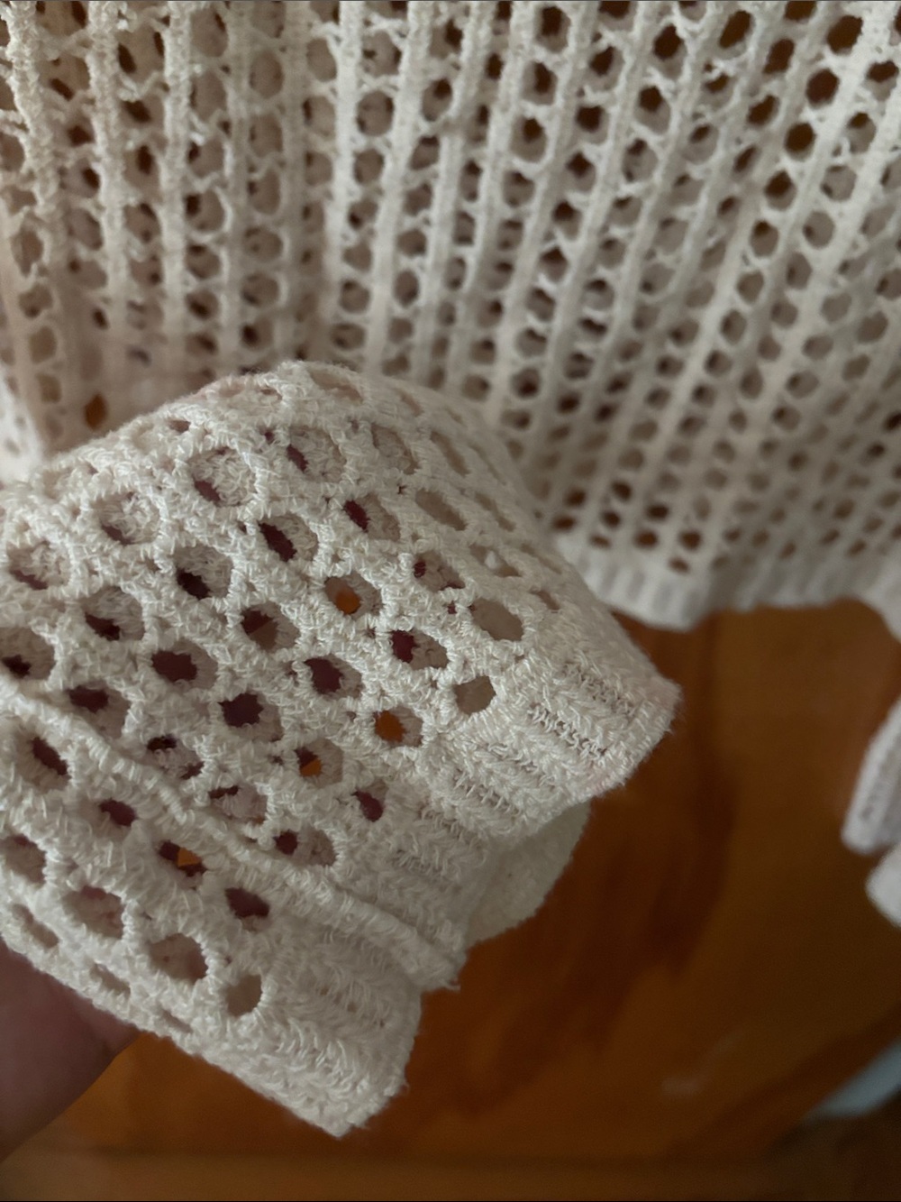 Rebellic White Crochet Open-Knit Long Sleeve Top - Picture 4 of 4